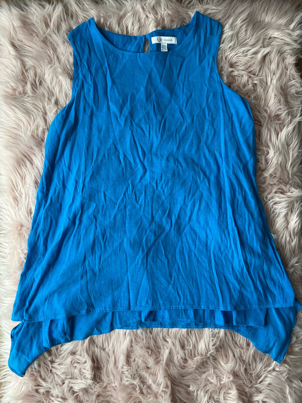 Sleeveless Tunic Top in Bright Blue XL